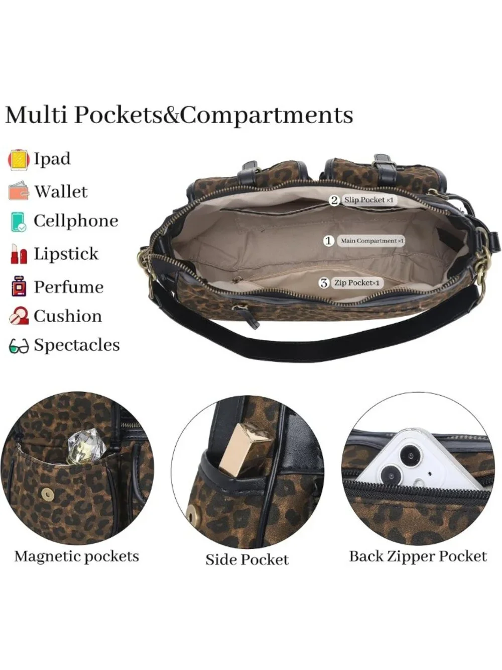 Stylish Multi-Pocket Hobo Bag for Women | Soft Vegan Leather Crossbody Handbag